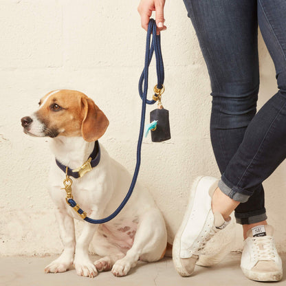 The Foggy Dog Ocean Waxed Canvas Poop Bag Dispenser In Navy