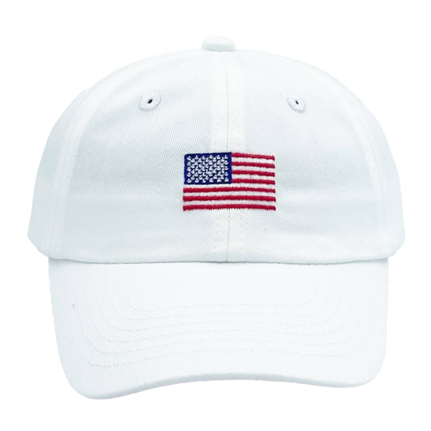 American Flag Bow Baseball Girls Hat - Youth (Ages 2-7)