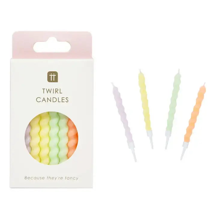 Twisted Pastel Birthday Candles - 8 Pack