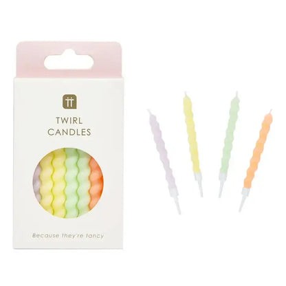 Twisted Pastel Birthday Candles - 8 Pack