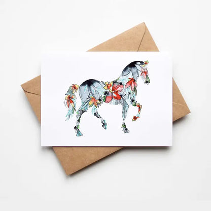 Amanda Klein Co. Horse Floral Note Card Stationery Set