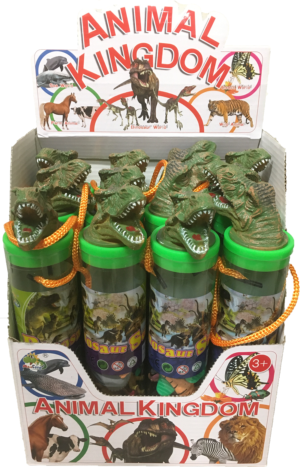 Dinosaur Figurines with T-Rex Head Topper
