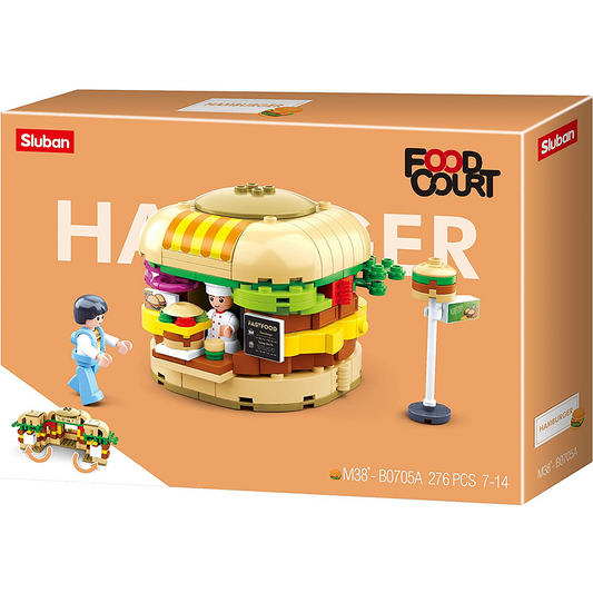 Food Court Hamburger House Building Brick Kit