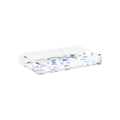 Abstract Blues Mahjong Acrylic Tray