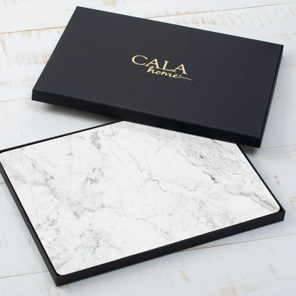 CounterArt White Marble Hardboard Cork-Back Placemats