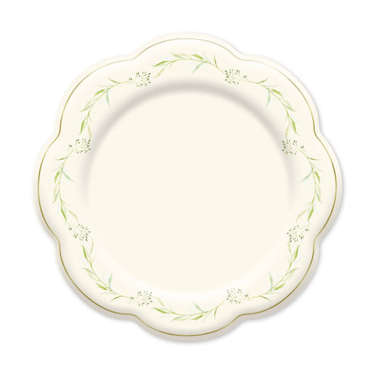 Green Leafy Border Plate