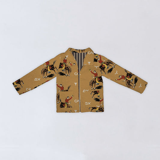 Children's Lazy J in Gold Quilted Jacket