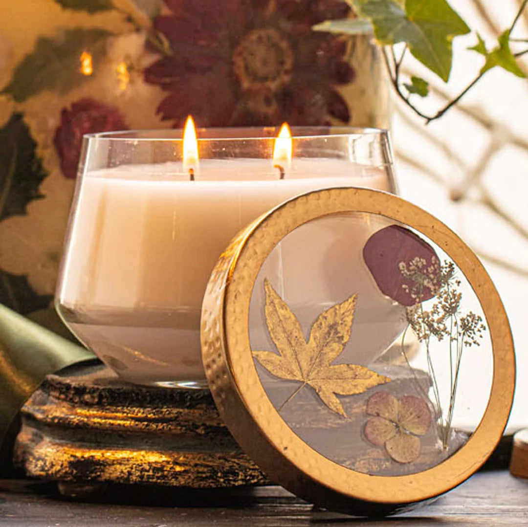 Winterberry Frost Pressed Floral Candle by Rosy Rings