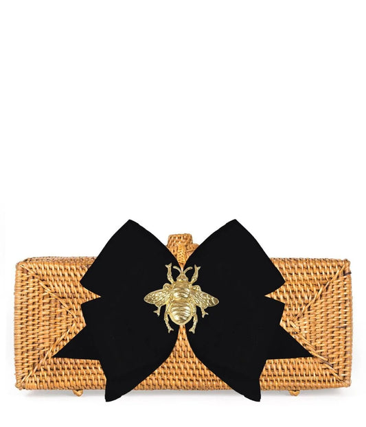 Colette - Fluffy Bow - Gold Charm Black