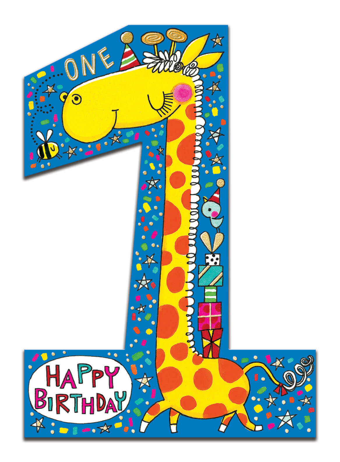 Age 1 Giraffe Birthday Card