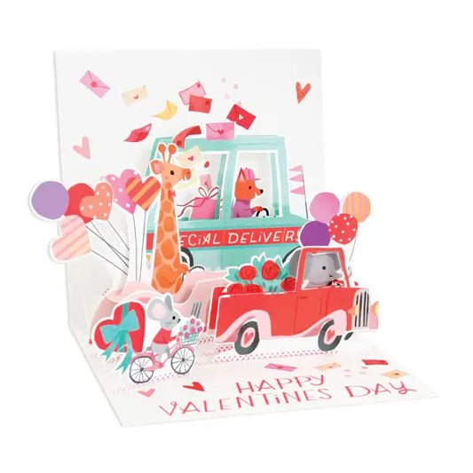 Valentine Delivery - Pop Up Valentines Day Card with Envelope