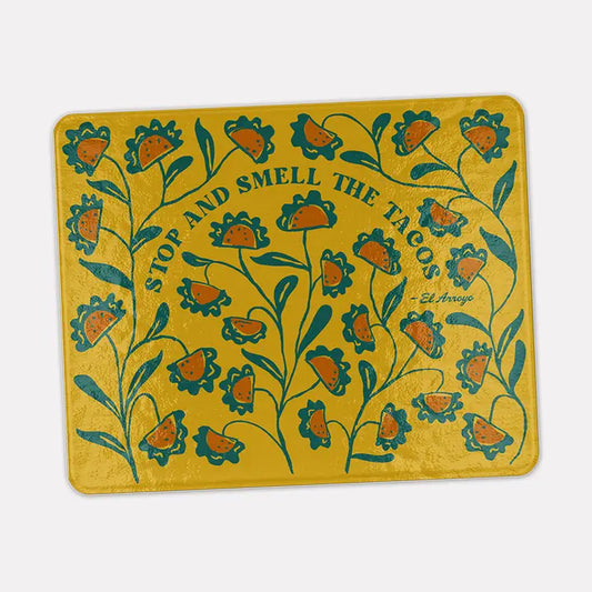 El Arroyo Smell the Tacos Mini Glass Cutting Board