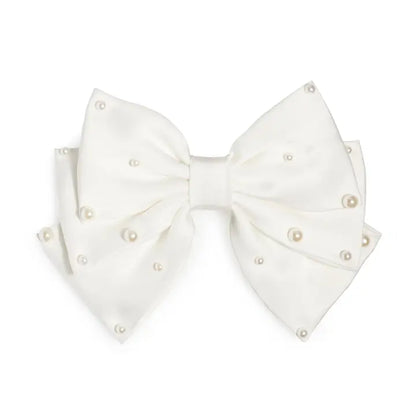 Pearl Bow Hair Clip - Ivory