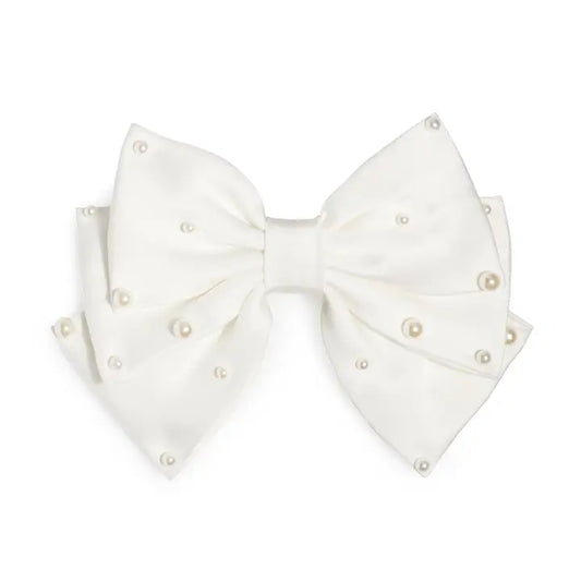 Pearl Bow Hair Clip - Ivory