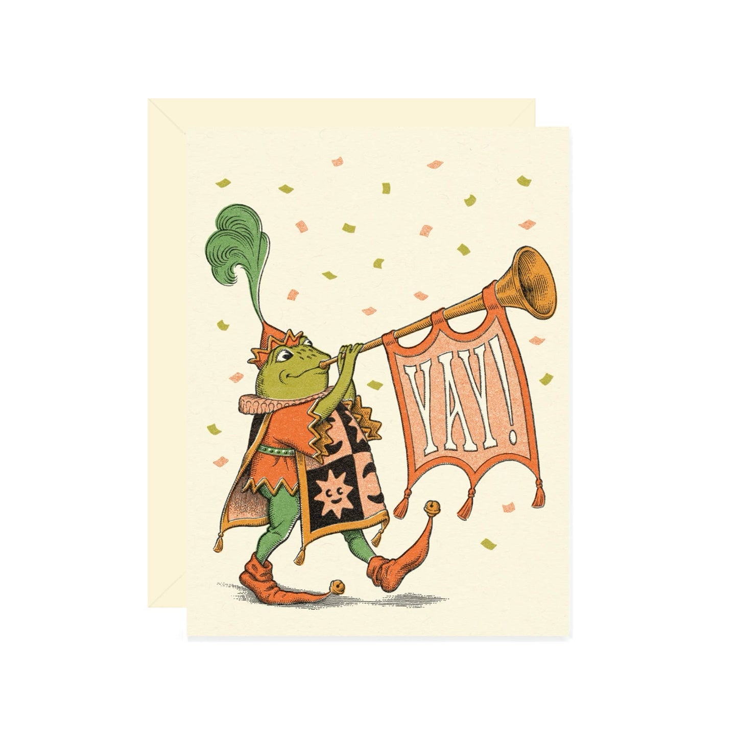 Yay Medieval Frog Greeting Card