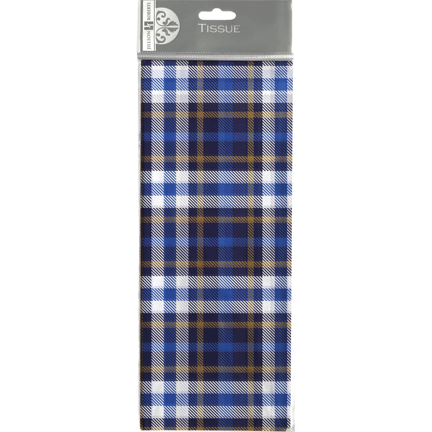 Blue Plaid Printed Tissue