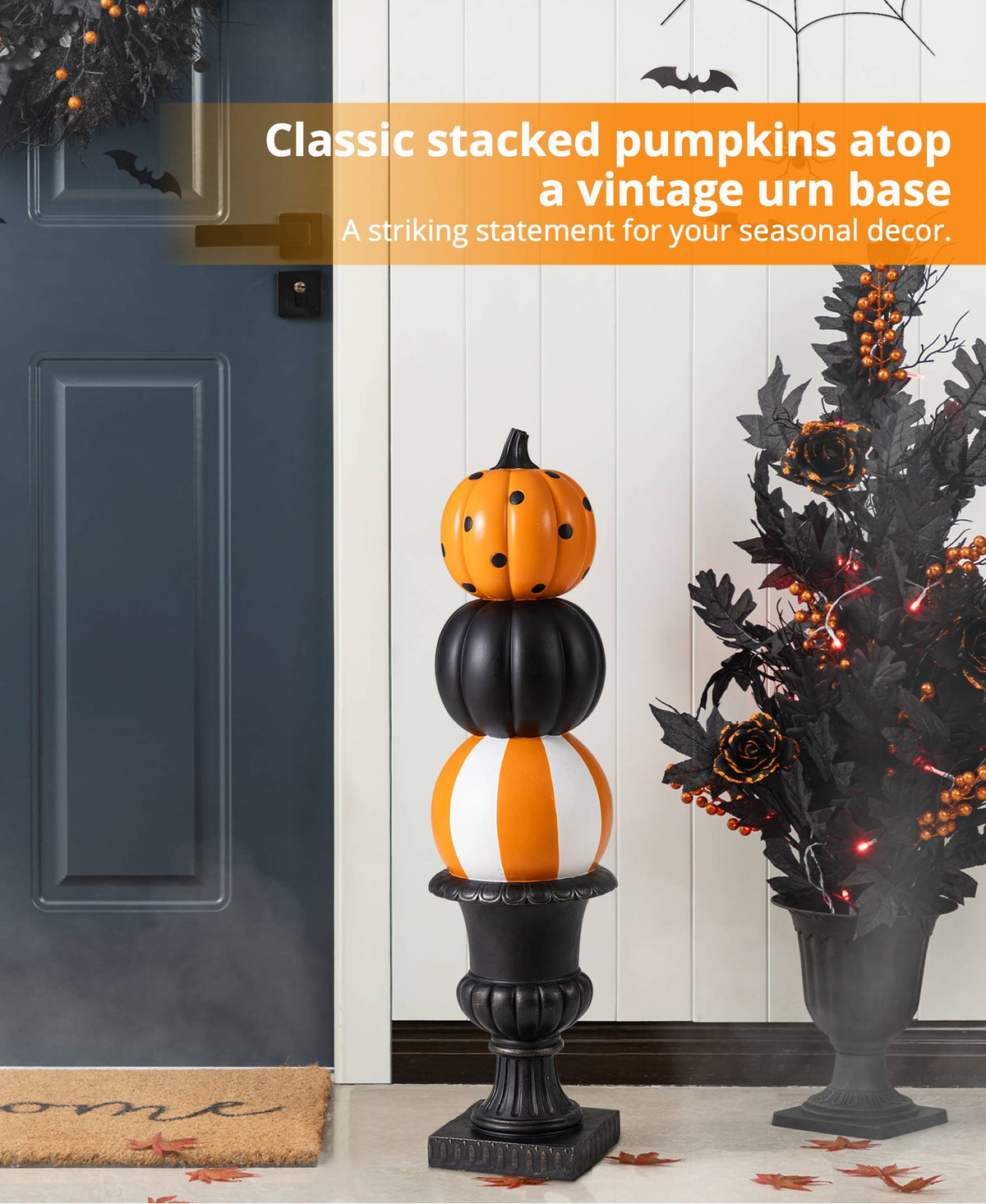 Halloween Pumpkin Topiary Porch Decor