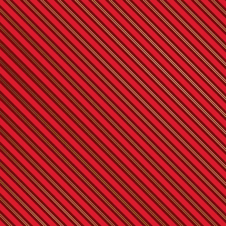 Gift Wrap - Red & Gold Stripes