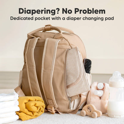 Play Diaper Bag Backpack: Latte
