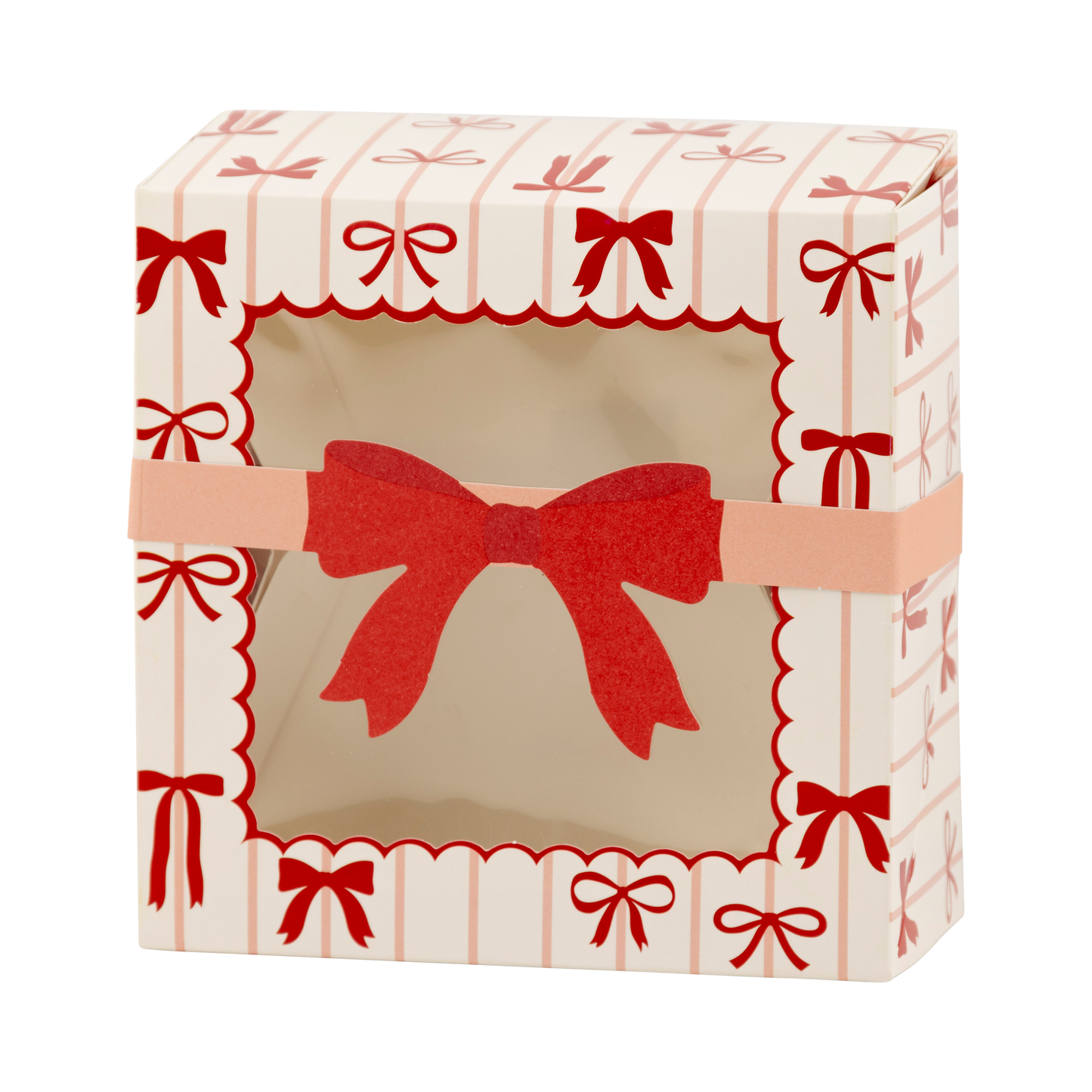 Holiday Red and Pink Bows Cookie Box