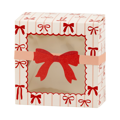 Holiday Red and Pink Bows Cookie Box