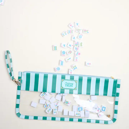 Mahjong Tile Keeper Pouch - Sicily Stripes