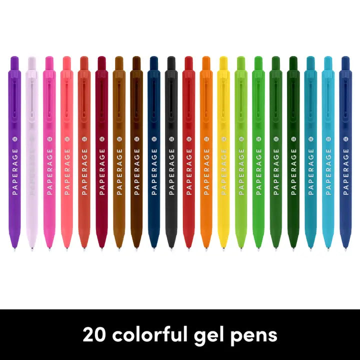 20 Pack Retractable Gel Pens Rainbow