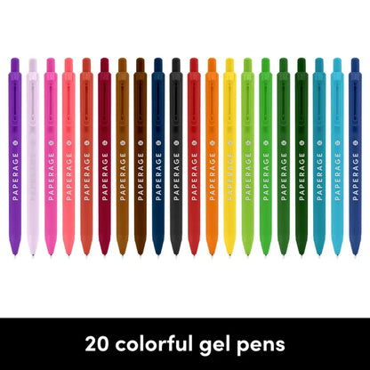 20 Pack Retractable Gel Pens Rainbow