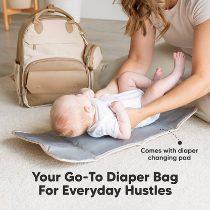 Play Diaper Bag Backpack: Latte