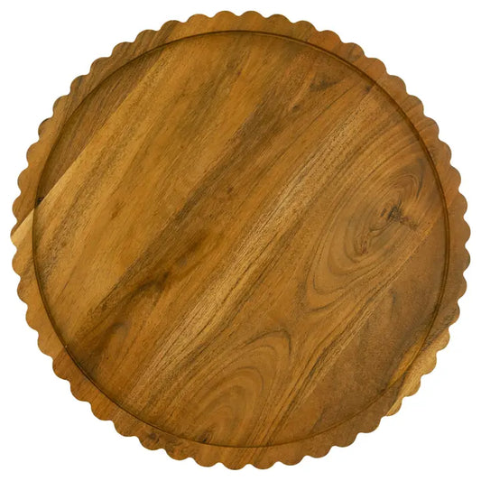 Scalloped Edge Wood Lazy Susan