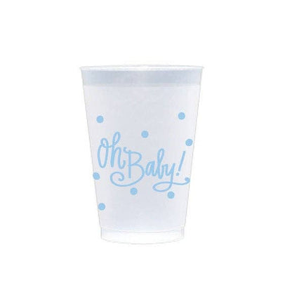 Baby Shower "Oh Baby!" Frosted Plastic Party Cups