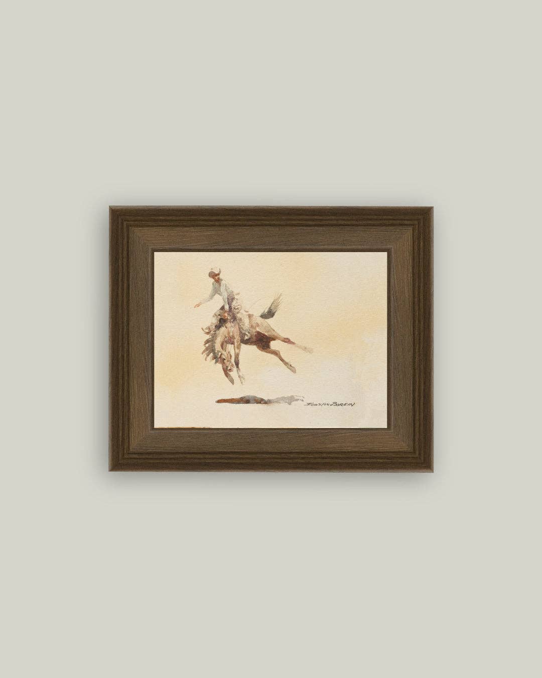 Edward Borein Bucking Rider Framed Art