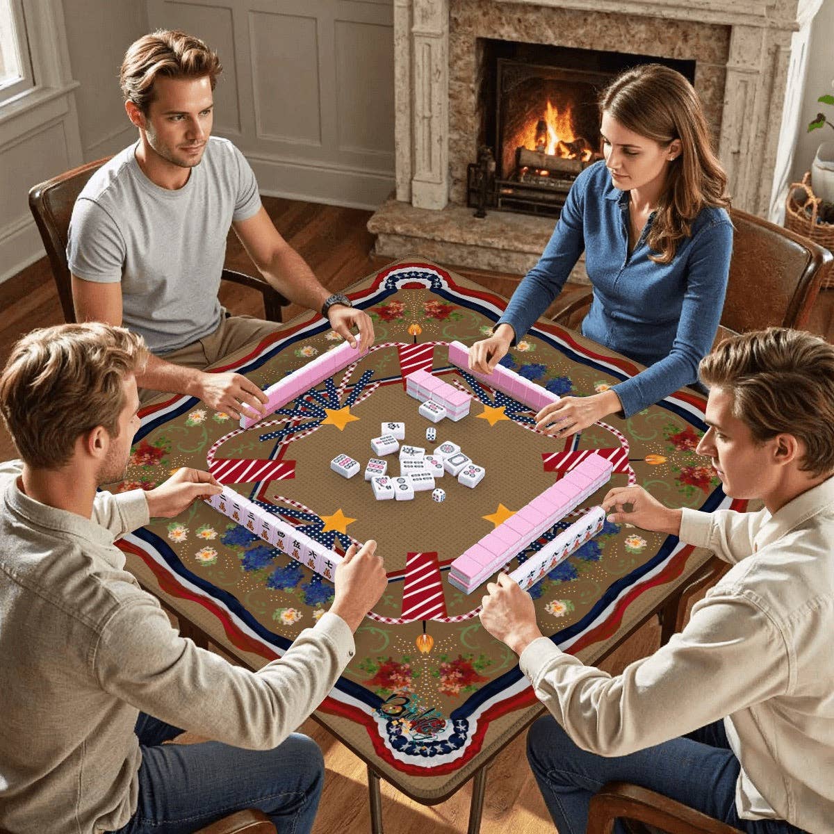 USA Patriotic Mahjong Mat
