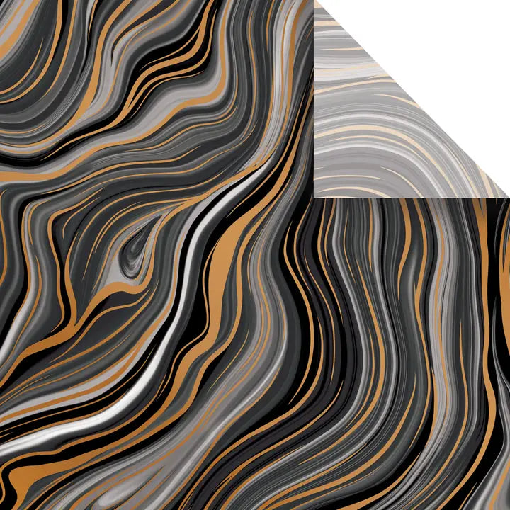 Marbleized Black - Designer Tissue - Printed