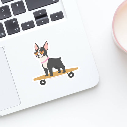 Dog on a Skateboard Sticker