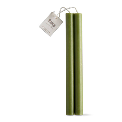 Unscented 10" Taper Candles Set of 2 - Olive