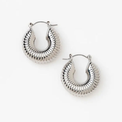 Classic Chunky Textured Hoop Nickel-Free Hoop Earrings