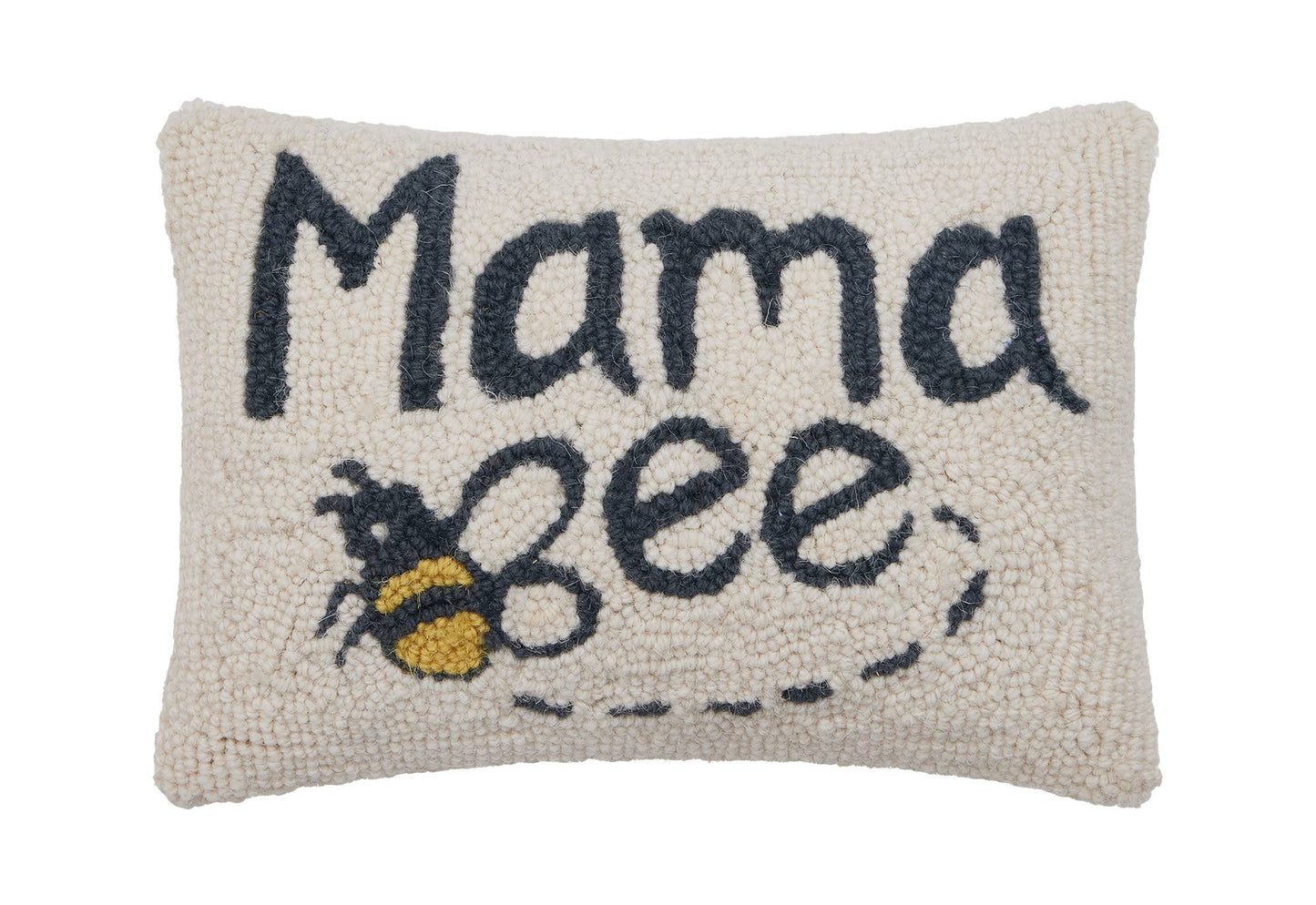 Mama Bee Hooked Wool Pillow