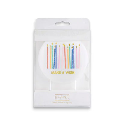 Round Make A Wish Cake Candle - 6"