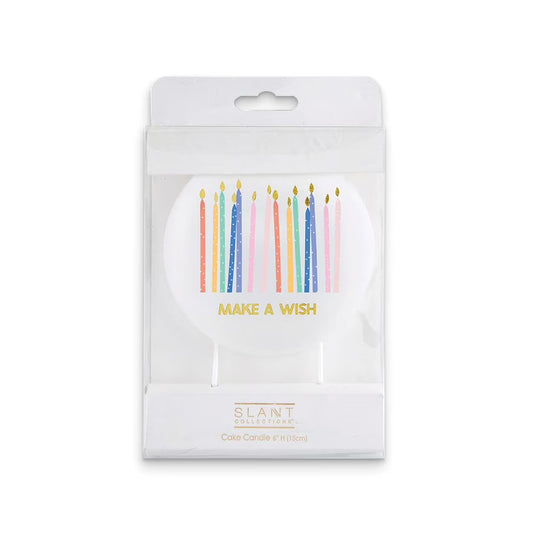 Round Make A Wish Cake Candle - 6"