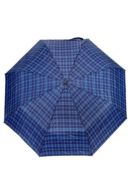 Blue Plaid Compact Umbrella