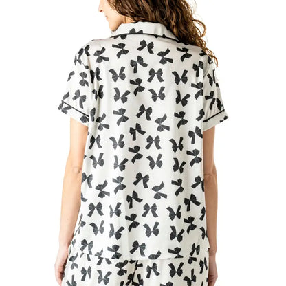 Hello Mello Bow So Lovely Satin Pajama Top