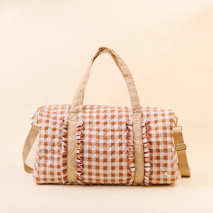 On-The-Go Quilted Weekender Bag-Maple Gingham