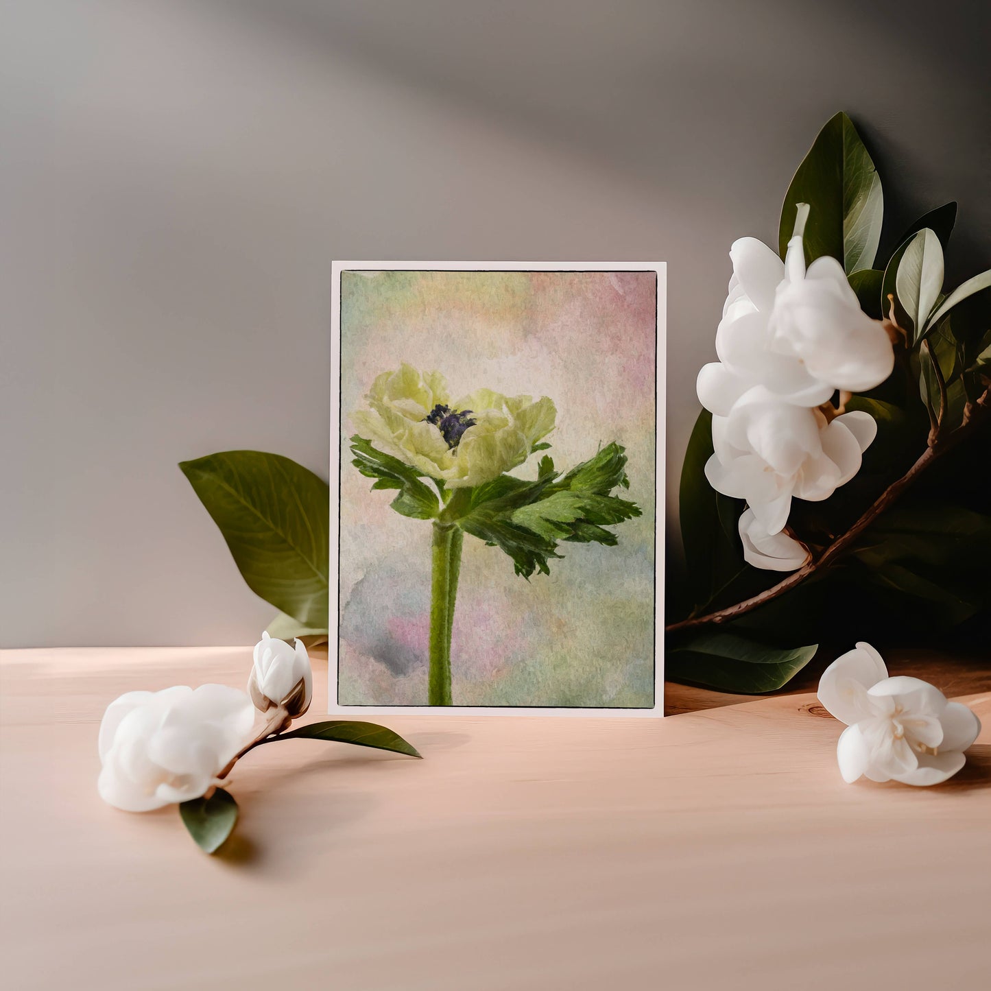 "Pastel Anemone" Blank Note Card