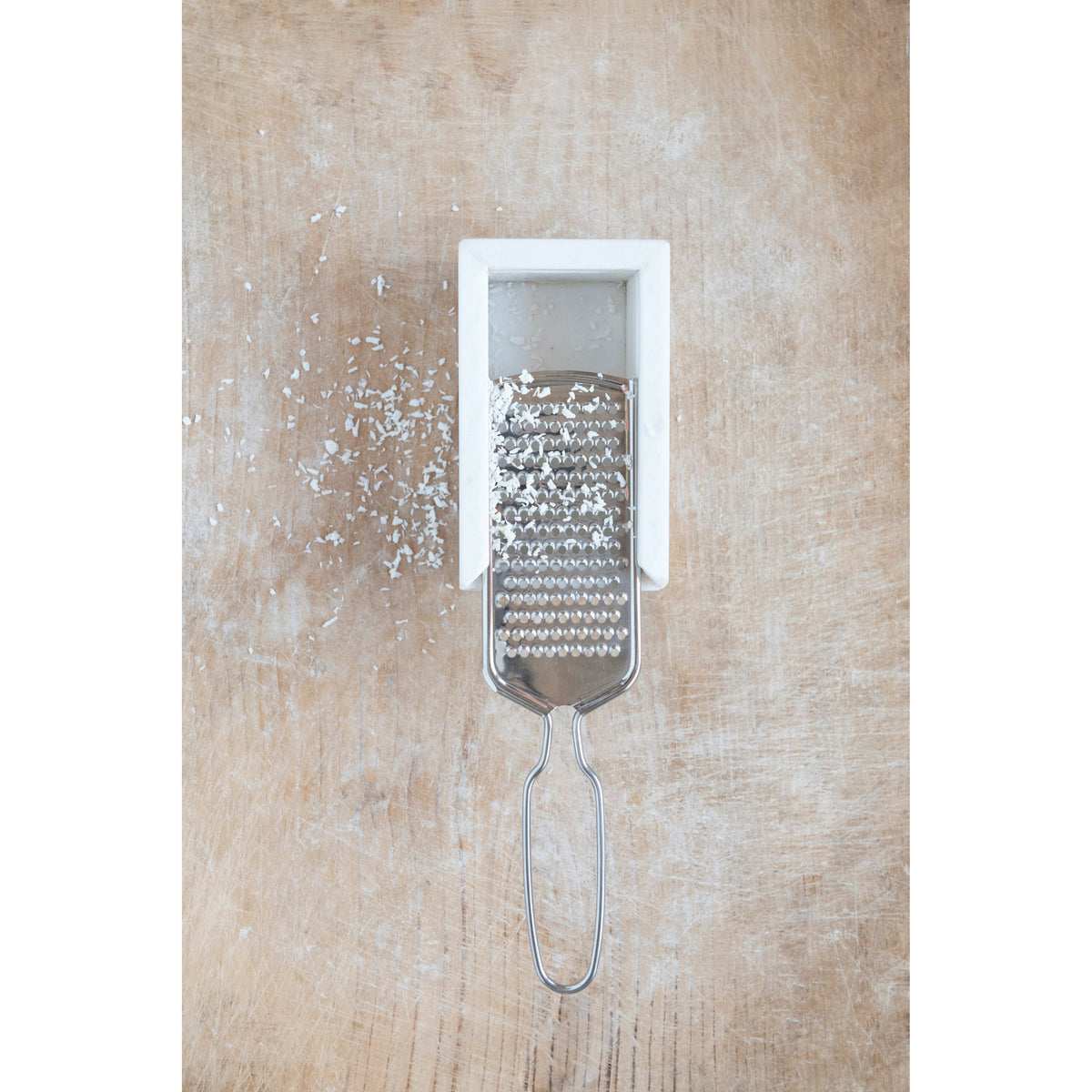 Marble and Stainless Steel Cheese Grater