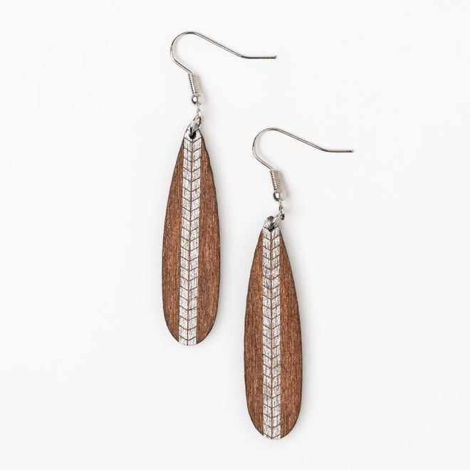 Samira Arrow Mocha Wood Earrings