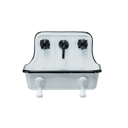 Black & White Metal Sink Soap Holder