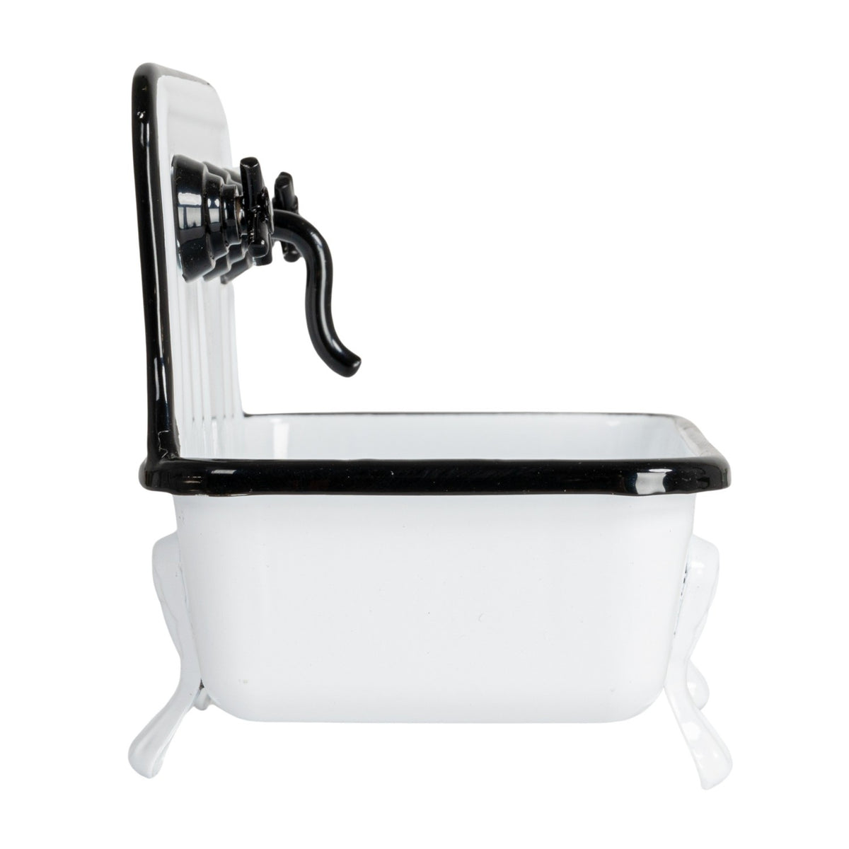 Black & White Metal Sink Soap Holder