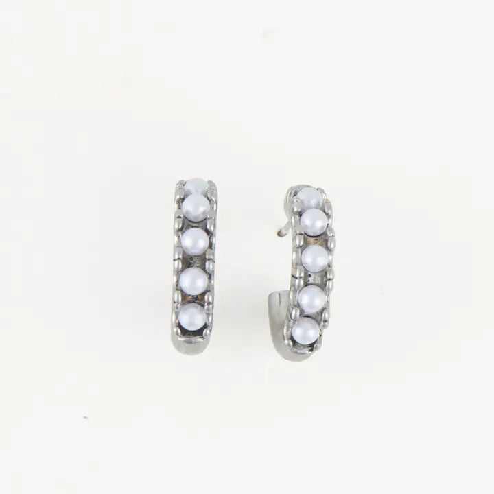 Waterproof Pearl Loop Earrings