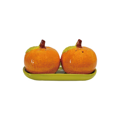 Clementine Salt & Pepper Shakers with Tray